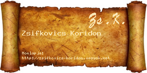Zsifkovics Koridon névjegykártya